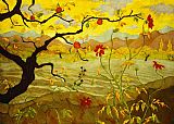 Unknown Artist Apple Tree with Red Fruit by paul ranson painting